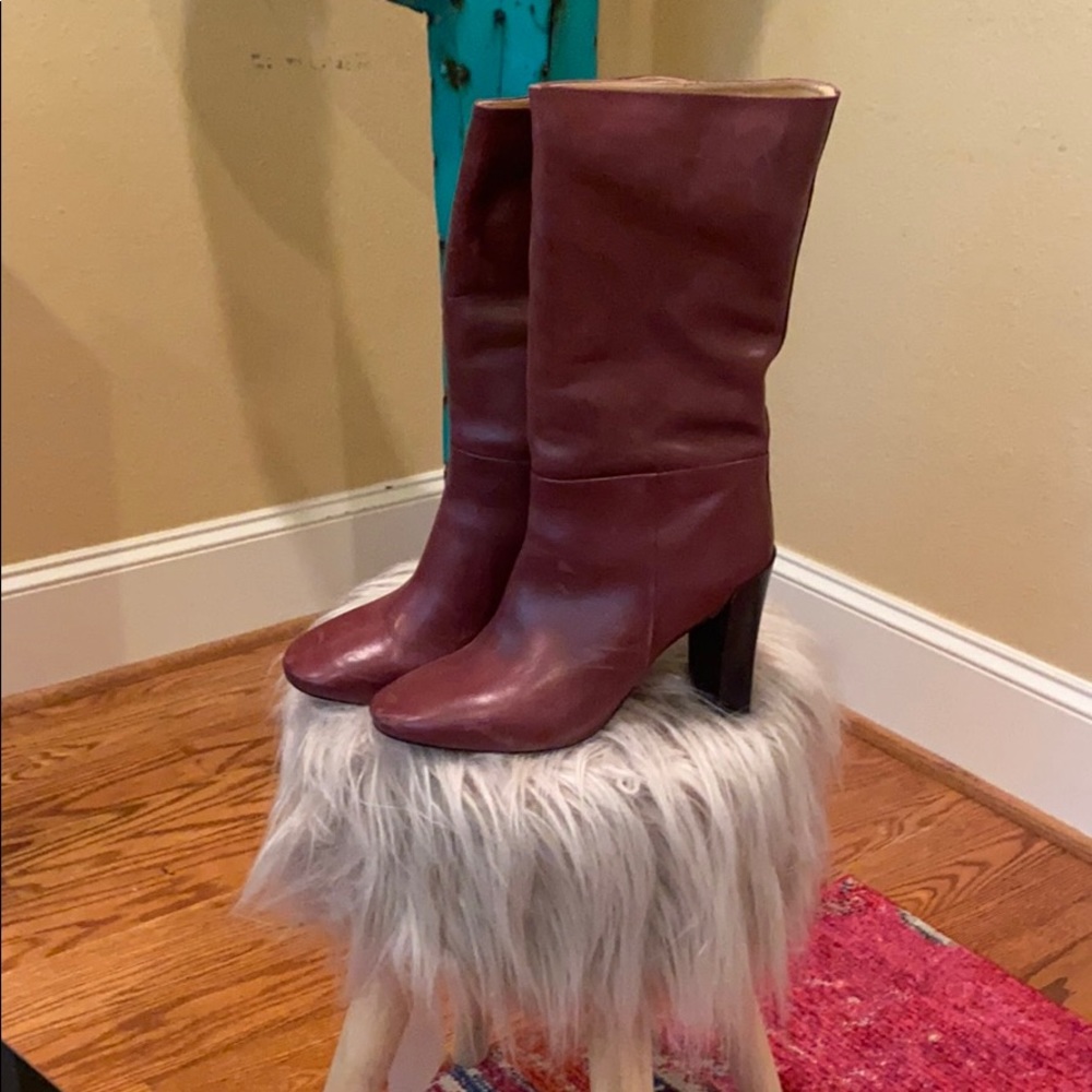 Burgundy heel boots